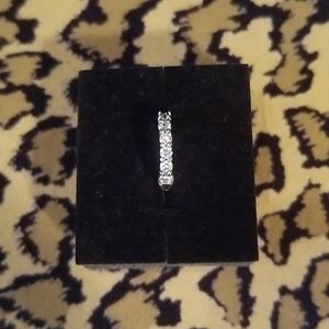 7xCZ & silver single hoop earring